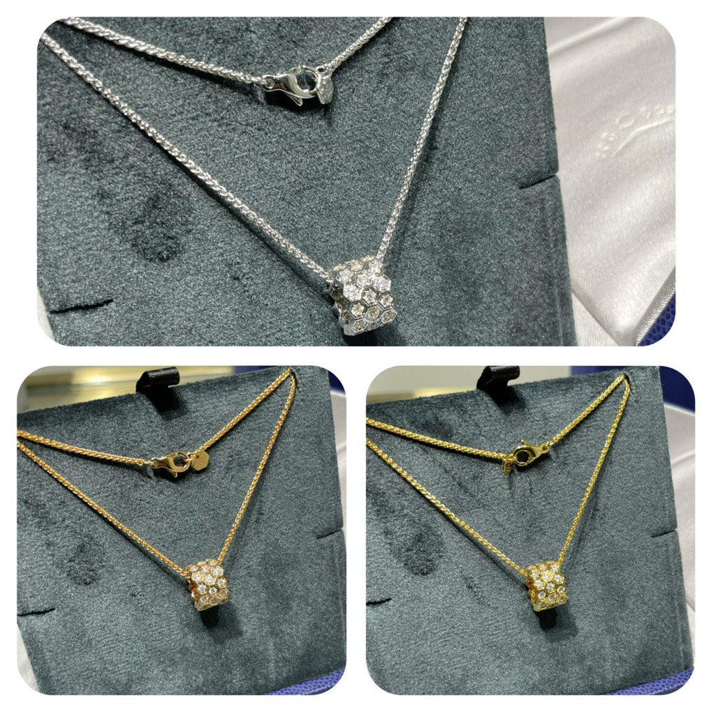 [Imperial] BEE LOVE DIAMOND PAVED 3 ROW NECKLACE