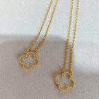 [Imperial] CLOVER ROCK CRYSTAL ROSE GOLD NECKLACE