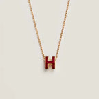 [Imperial] HM CLIC RED ENAMEL GOLD NECKLACE
