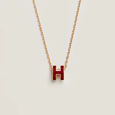 [Imperial] HM CLIC RED ENAMEL GOLD NECKLACE