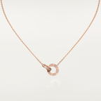 [Imperial] LOVE 7.6MM NECKLACE ROSE GOLD AND SILVER  FULL DIAMOND