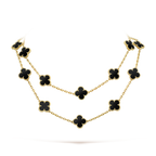 [Imperial] CLOVER 20 MOTIFS ONYX NECKLACE