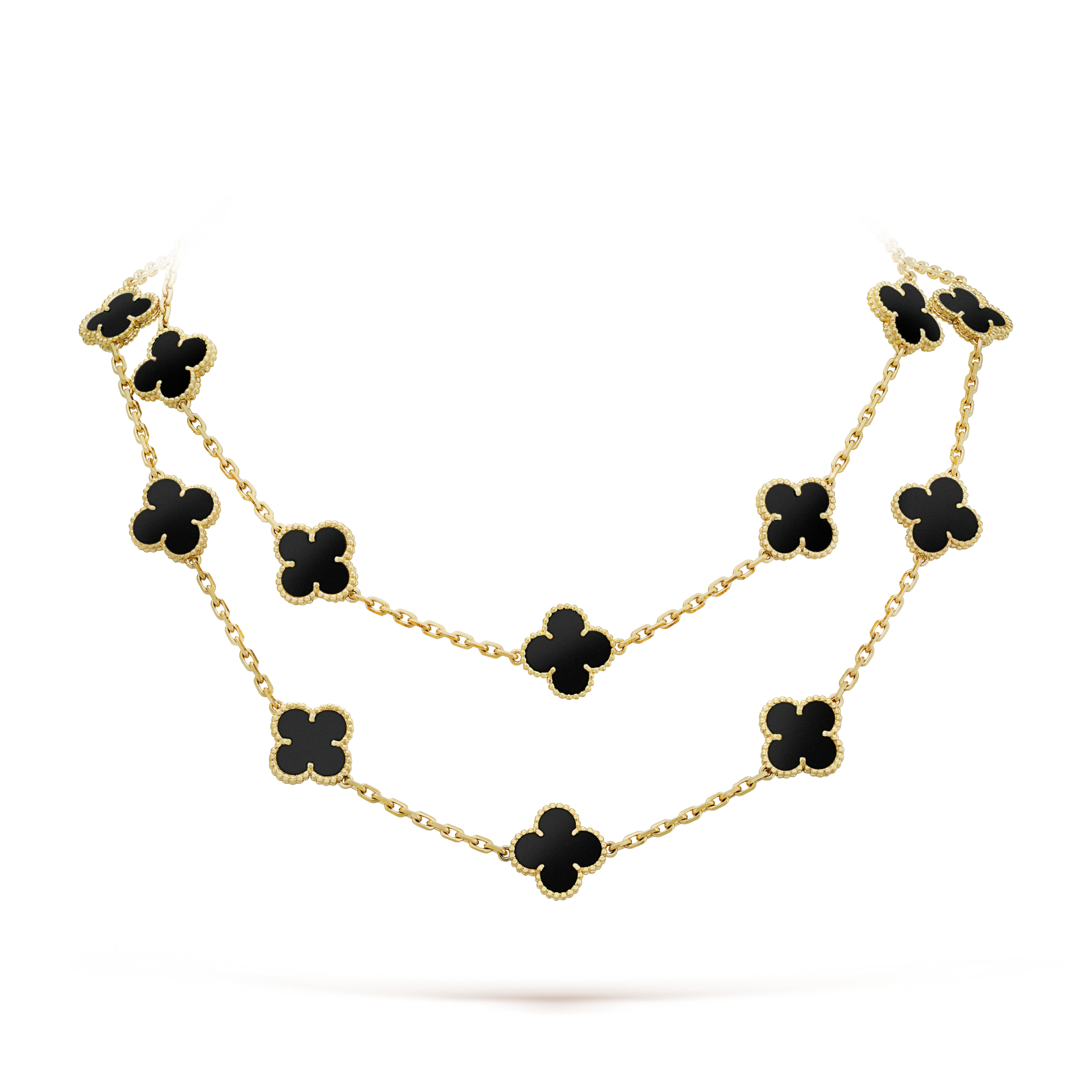 [Imperial] CLOVER 20 MOTIFS ONYX NECKLACE