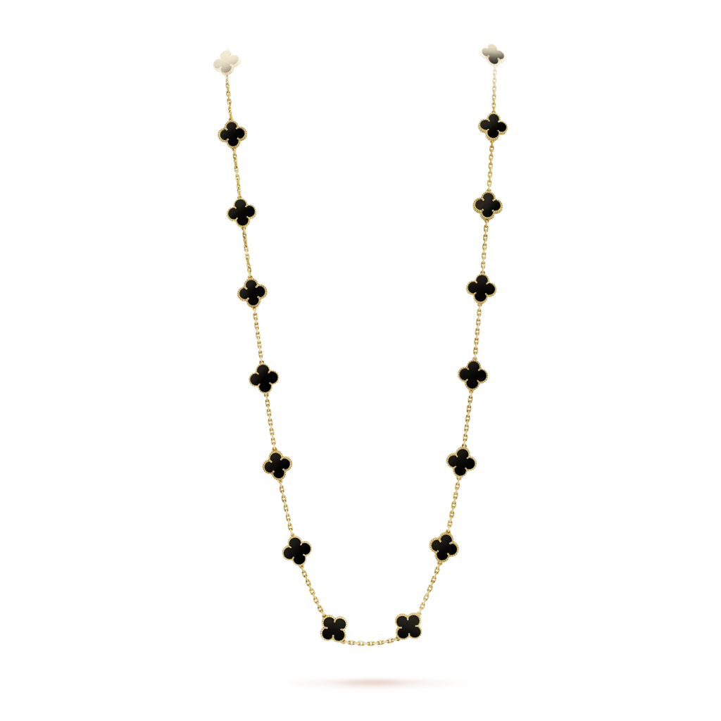 [Imperial] CLOVER 20 MOTIFS ONYX NECKLACE