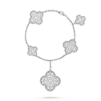 [Imperial] CLOVER 6 MOTIFS SILVER DIAMOND BRACELET
