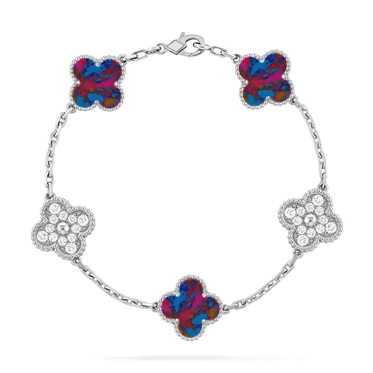 [Imperial]New CLOVER 5 MOTIF COLOR GEMSTONES BRACELET COLLECTION