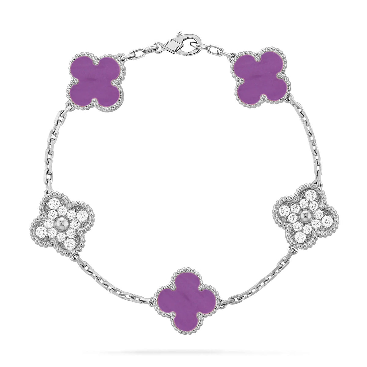 [Imperial]New  CLOVER 5 MOTIF VIOLET BRACELET COLLECTION