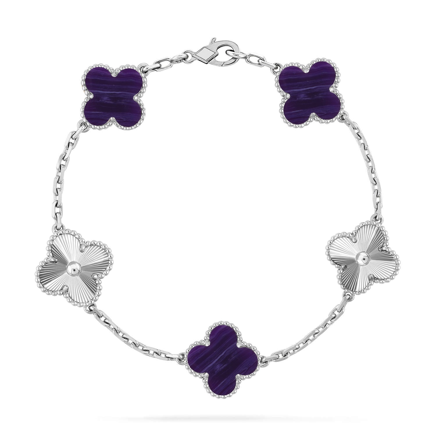 [Imperial]New CLOVER 5 MOTIF PURPLE STRIPES BRACELET COLLECTION