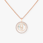[Imperial]  MOVE 1 DIAMOND WHITE MOTHER OF PEARL PINK GOLD DIAMOND NECKLACE