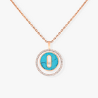 [Imperial]  MOVE 1 DIAMOND TURQUOISE PINK GOLD DIAMOND NECKLACE