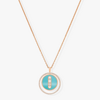 [Imperial]  MOVE 3 DIAMONDS TURQUOISE PINK GOLD DIAMOND NECKLACE
