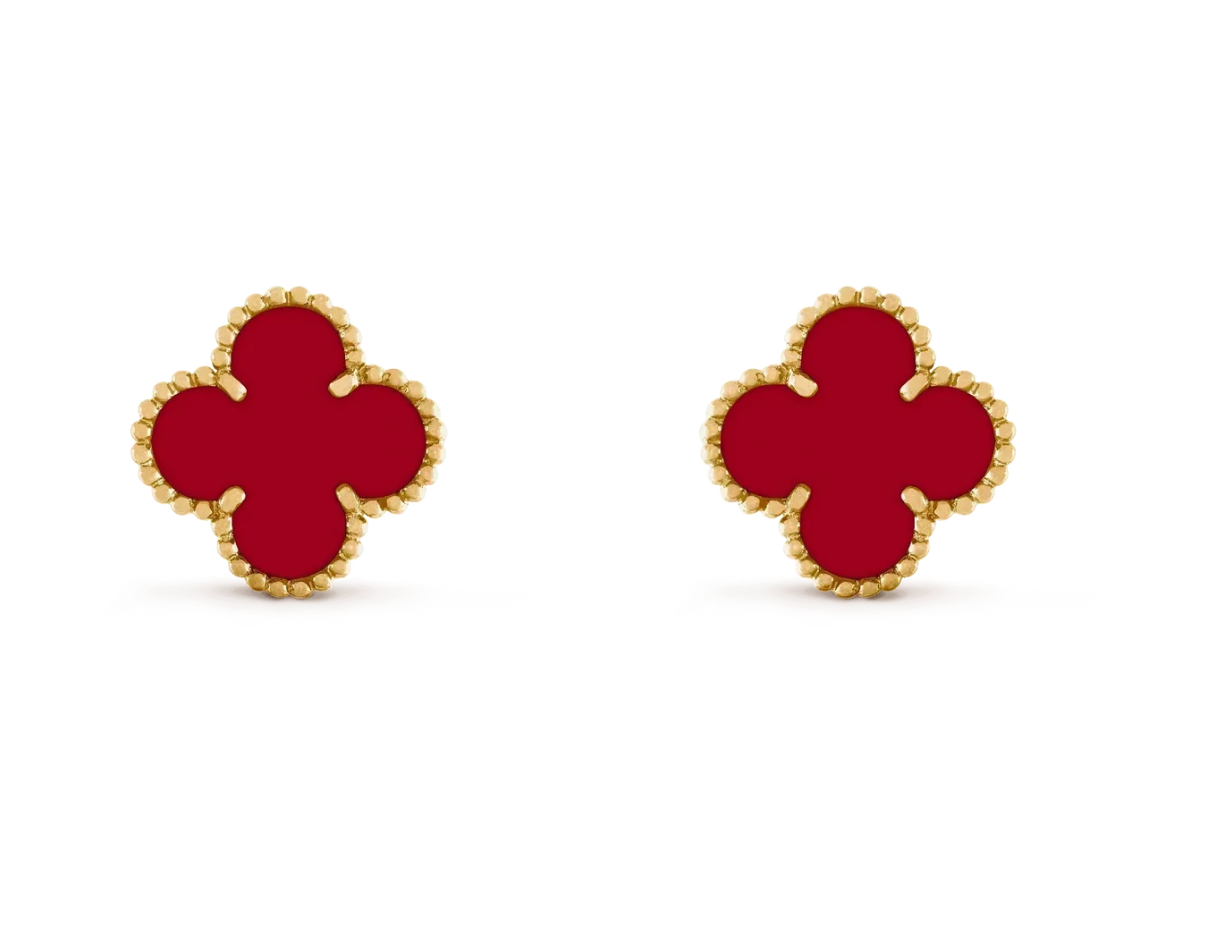 [Imperial] CLOVER 20MM RED AGATE EARRINGS