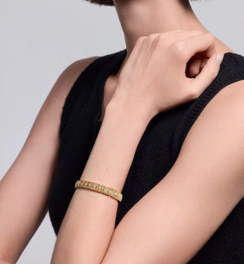 [Imperial] 2026 WOVEN-PATTERN BRACELET SET WITH FULL DIAMOND INLAY THREE-COLORS