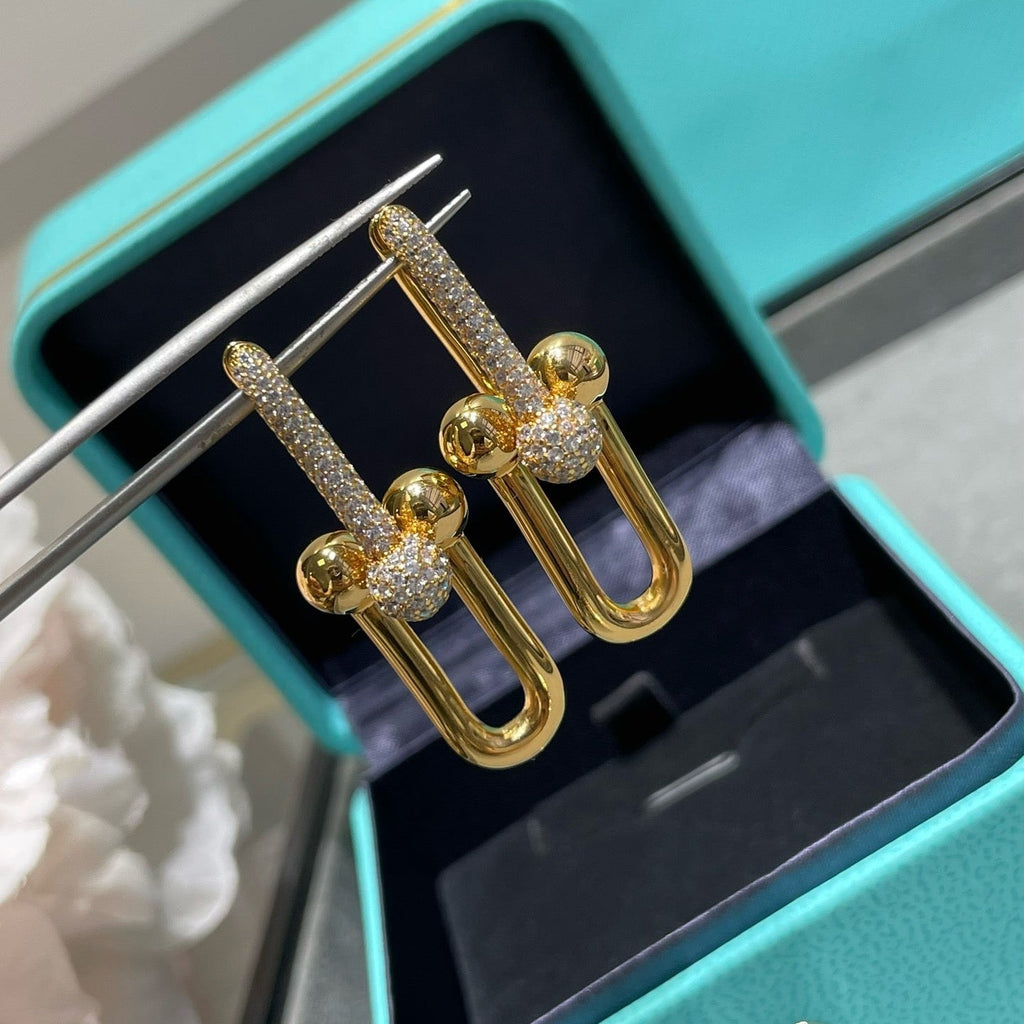 [Imperial] TF U-shaped diamond earrings