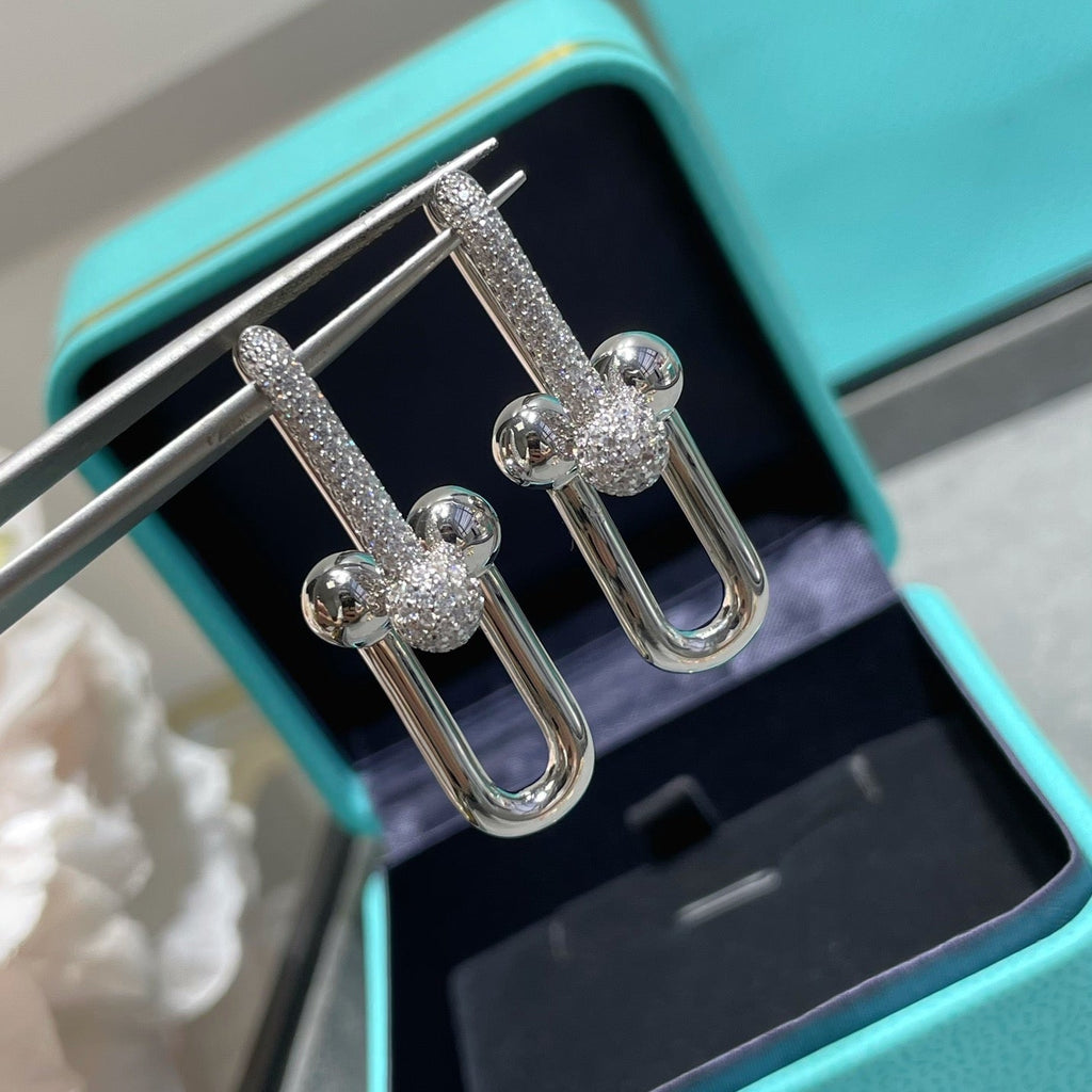 [Imperial] TF U-shaped diamond earrings