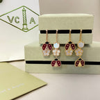 [Imperial] LUCKY LADYBUG WHITE MOP EARRINGS