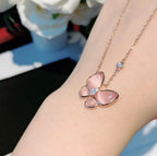 [Imperial] BUTTERFLY PINK MOTHER-OF-PEARL DIAMOND NECKLACE