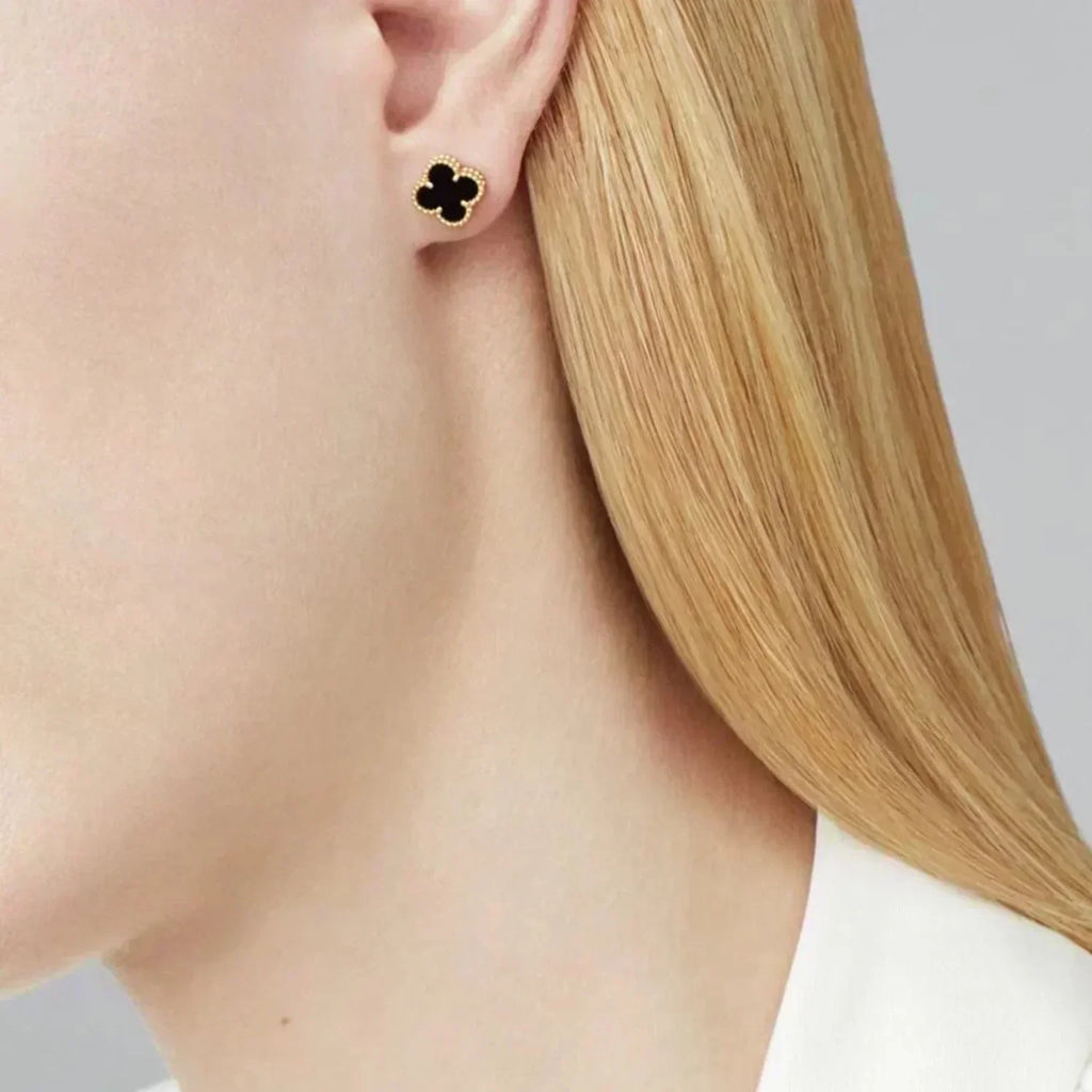 [Imperial] CLOVER MINI 9.5MM BLACK MOP EARRINGS