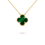 [Imperial] CLOVER 15MM MALACHITE SINGLE FLOWER  NECKLACE