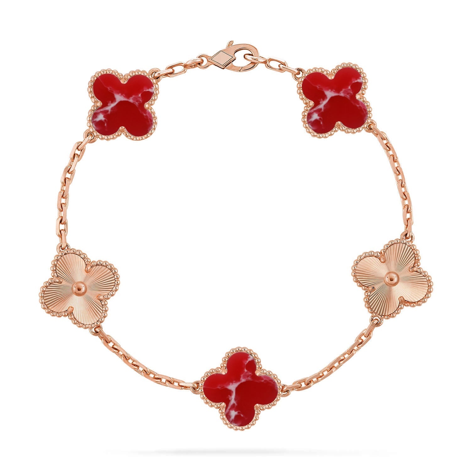 [Imperial]New CLOVER 5 MOTIF RED PATTERN BRACELET COLLECTION