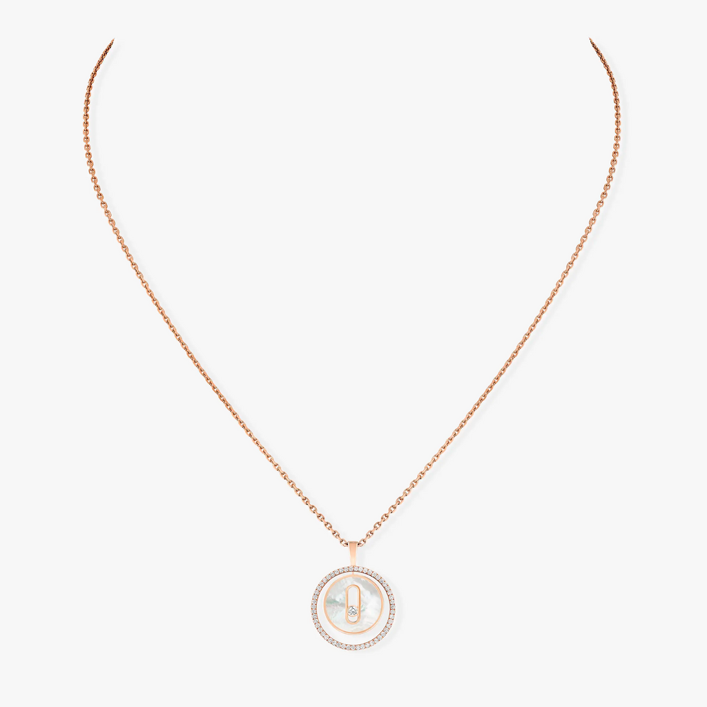 [Imperial]  MOVE 1 DIAMOND WHITE MOTHER OF PEARL PINK GOLD DIAMOND NECKLACE