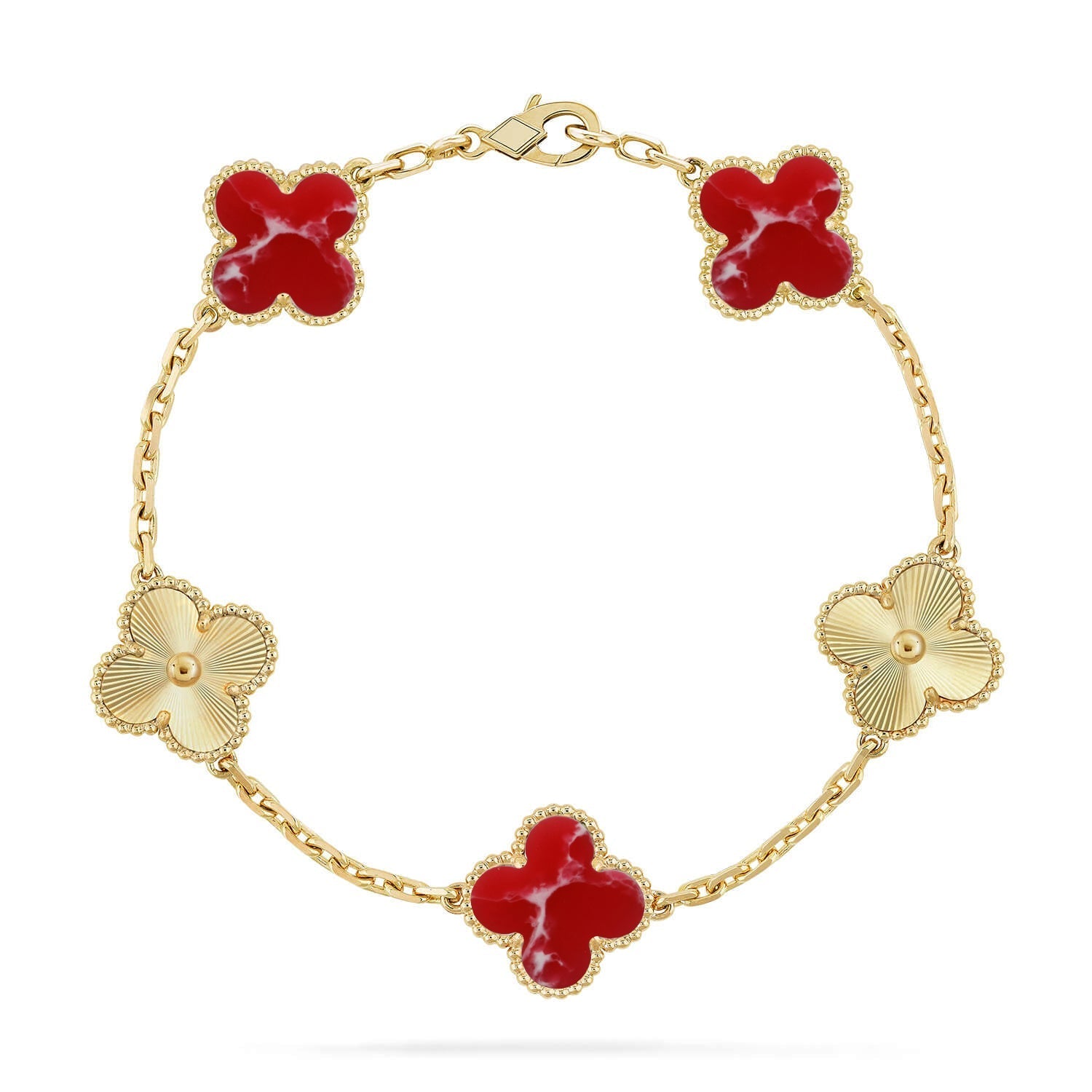 [Imperial]New CLOVER 5 MOTIF RED PATTERN BRACELET COLLECTION