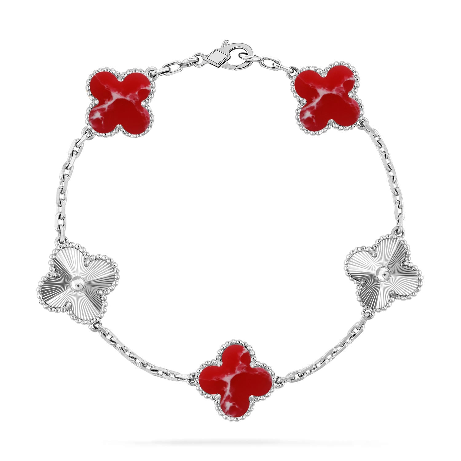 [Imperial]New CLOVER 5 MOTIF RED PATTERN BRACELET COLLECTION