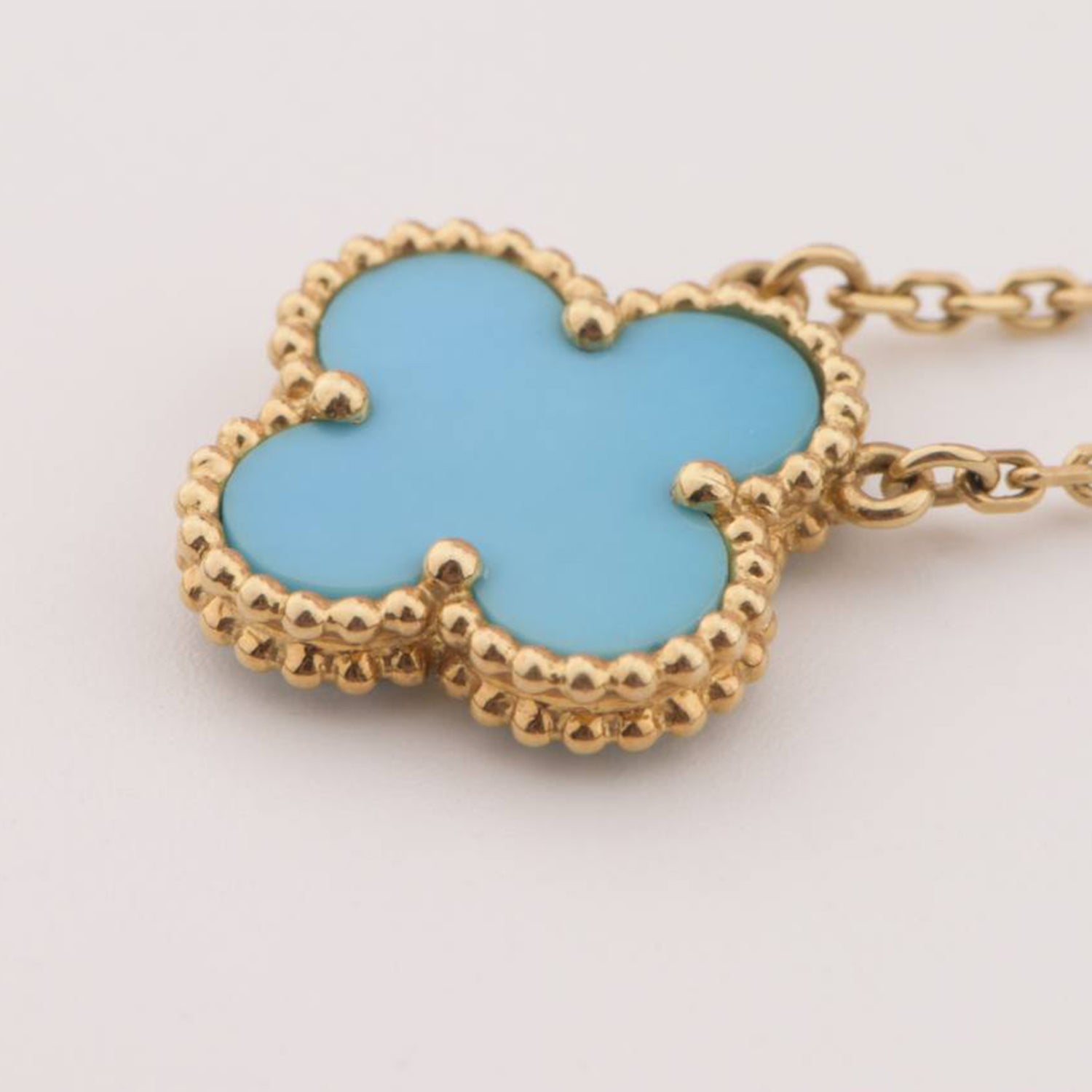 [Imperial] CLOVER 15MM VINTAGE TURQUOISE NECKLACE