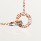 [Imperial] LOVE 7.6MM NECKLACE ROSE GOLD AND SILVER  FULL DIAMOND