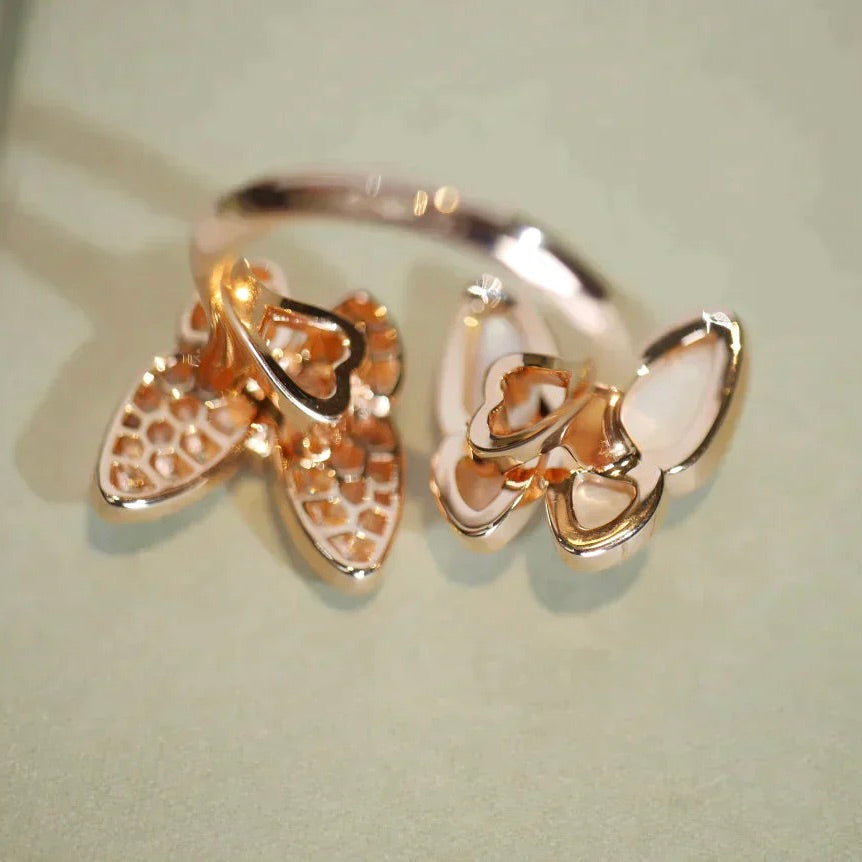 [Imperial] TWIN BUTTERFLY DIAMOND MOP RING