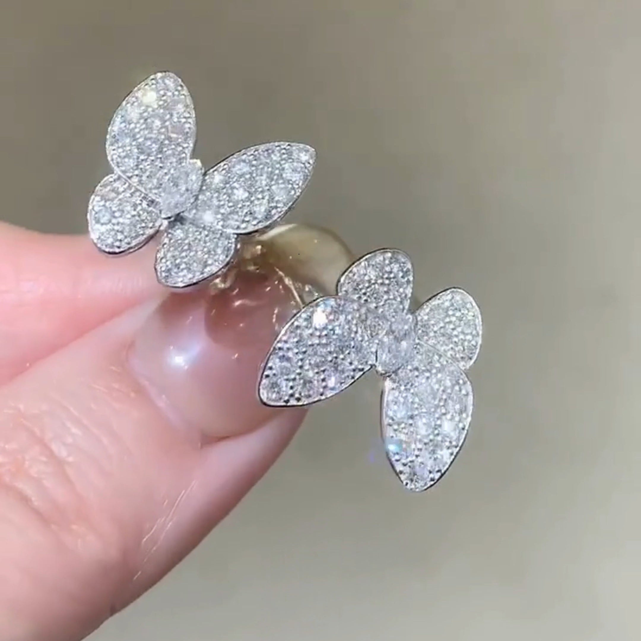 [Imperial] TWIN SILVER BUTTERFLY DIAMOND RING