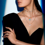 [Imperial] LUCKY MOVE 1 DIAMOND TURQUOISE PINK GOLD DIAMOND NECKLACE