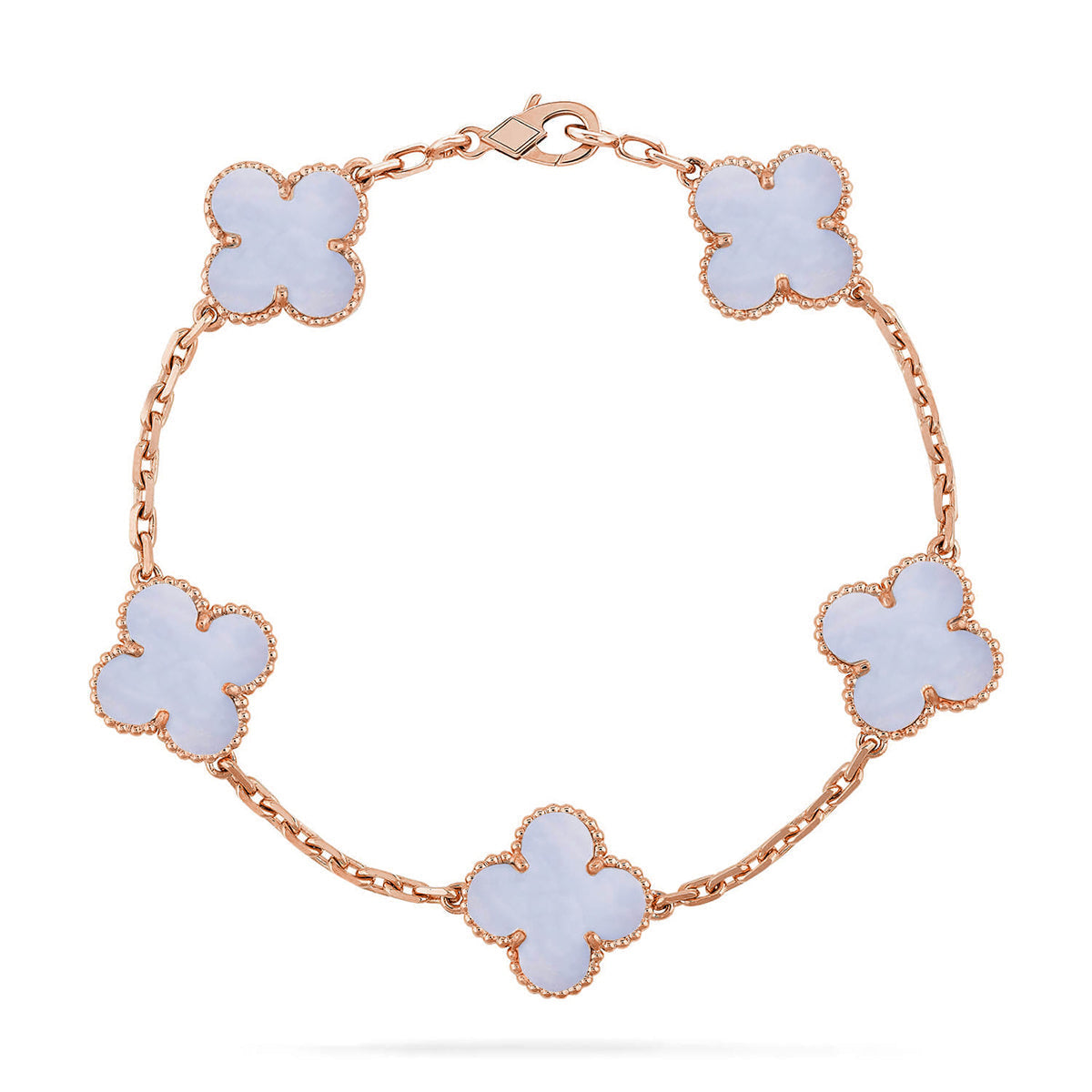 [Imperial]New  CLOVER 5 MOTIF PURPLE CHALCEDONY BRACELET COLLECTION