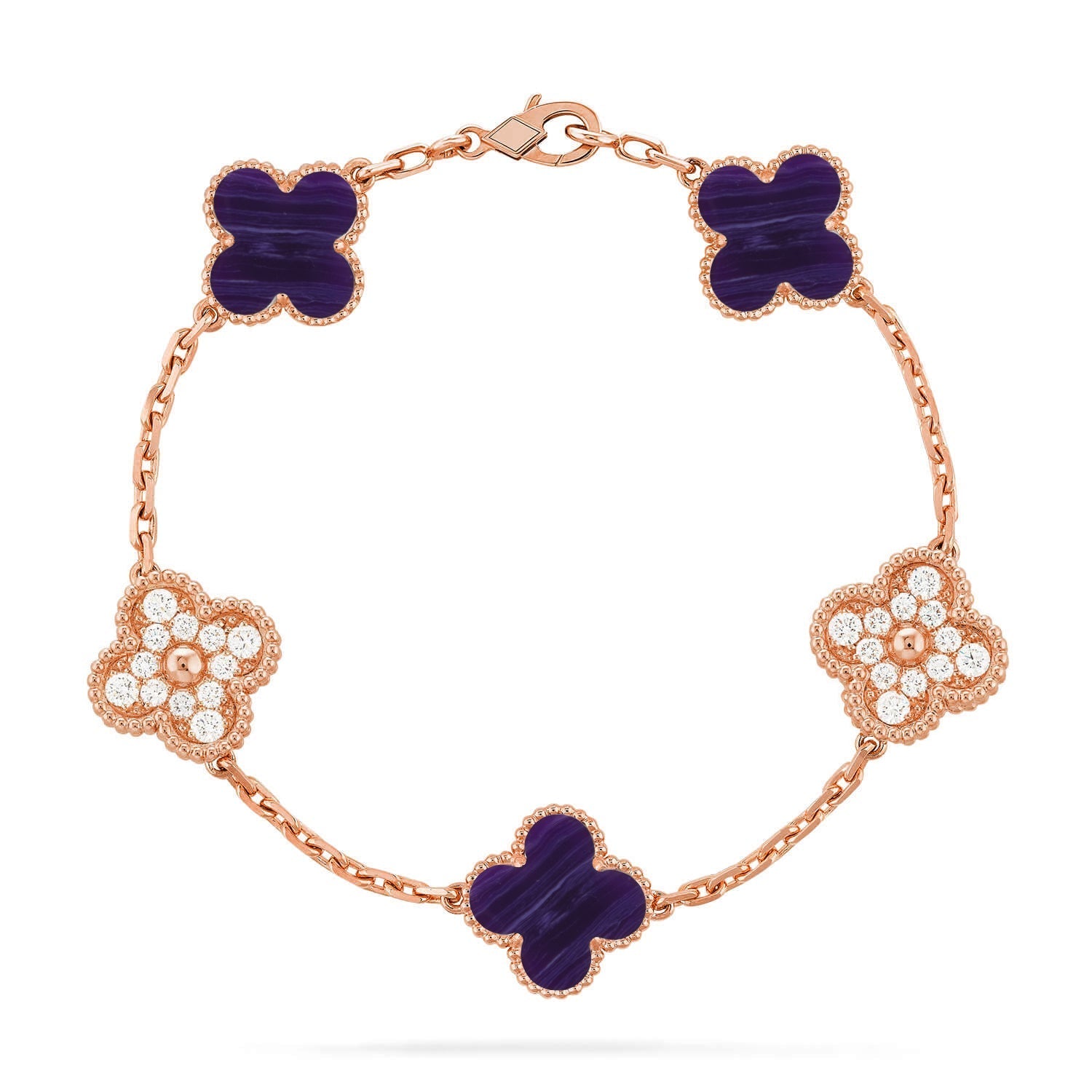 [Imperial]New CLOVER 5 MOTIF PURPLE STRIPES BRACELET COLLECTION