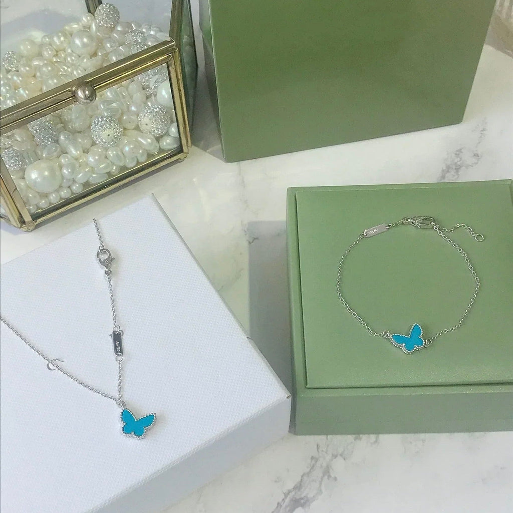 [Imperial] BUTTERFLY TURQUOISE BUTTERFLY BRACELET SILVER