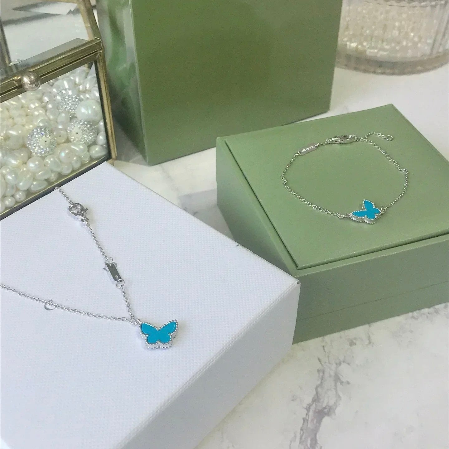 [Imperial] BUTTERFLY TURQUOISE BUTTERFLY BRACELET SILVER