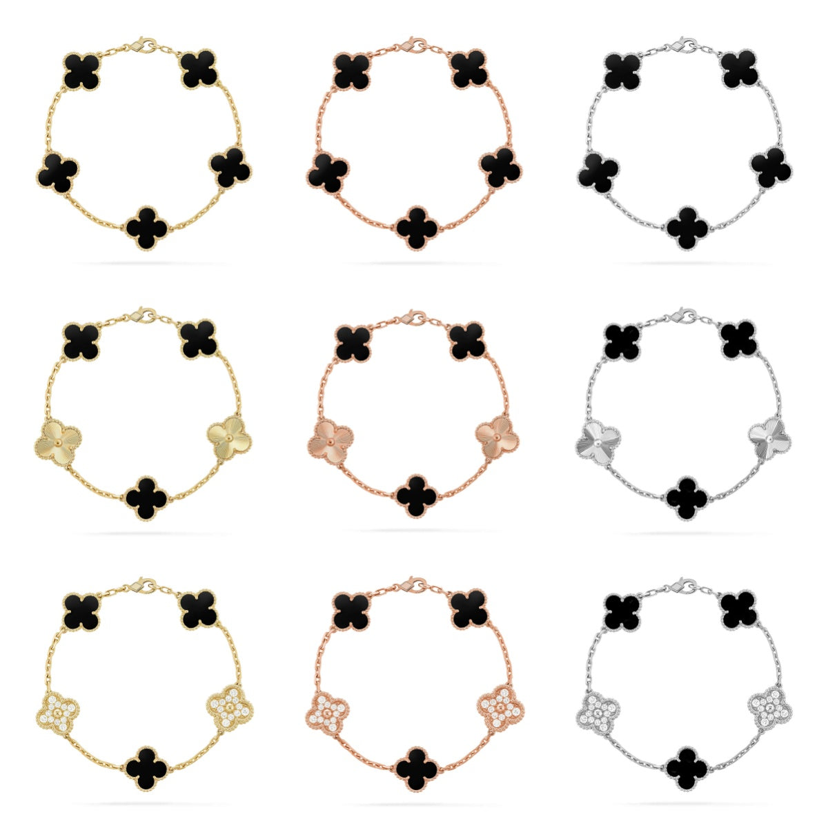 [Imperial]New CLOVER 5 MOTIF ONYXS BRACELET COLLECTION