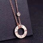 [Imperial] LOVE NECKLACE 16MM 2 DIAMONDS