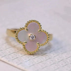 [Imperial] CLOVER PINK MOP RING GOLD DIAMOND
