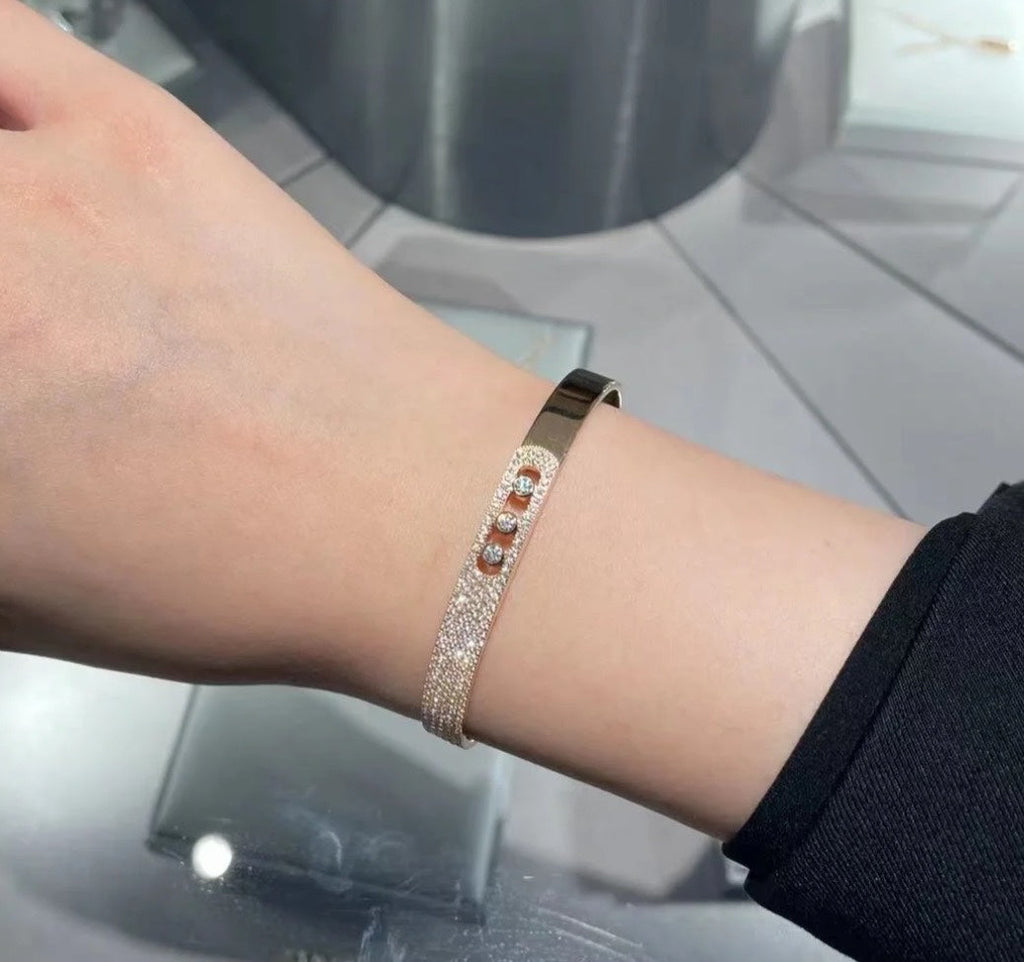 [Imperial] Move Noa Rose Gold Pavé Diamond Bangle Bracelet