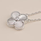 [Imperial] CLOVER  15MM DIAMOND LASER NECKLACE SILVER