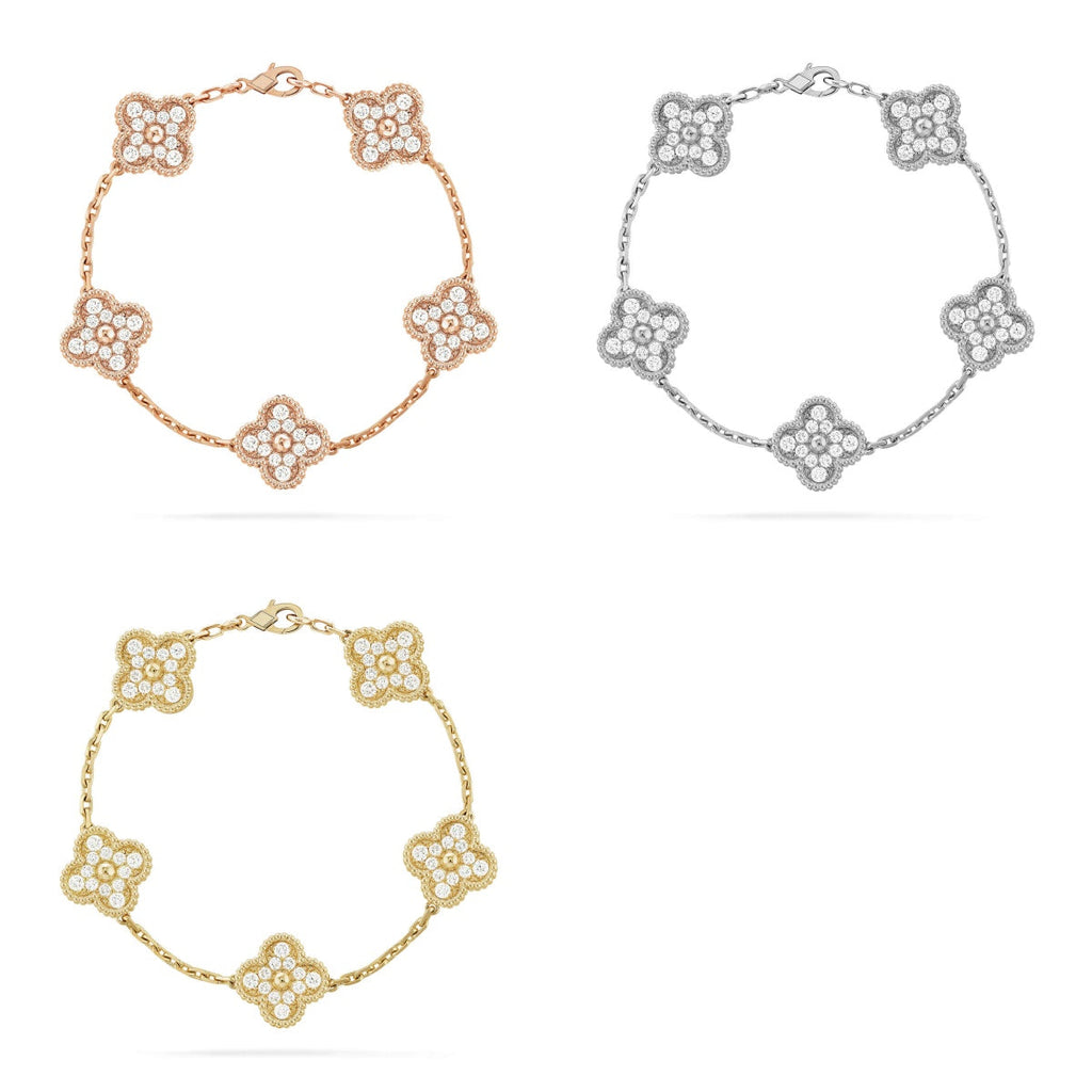 [Imperial] New  CLOVER 5 MOTIF FULL DIAMOND BRACELET COLLECTION