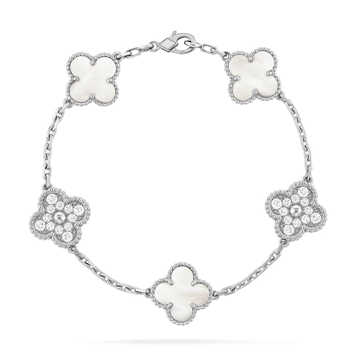 [Imperial]New CLOVER WHITE PEARL MOP 5 MOTIF BRACELET COLLECTION