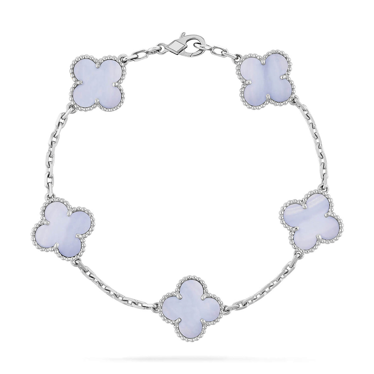 [Imperial]New  CLOVER 5 MOTIF PURPLE CHALCEDONY BRACELET COLLECTION