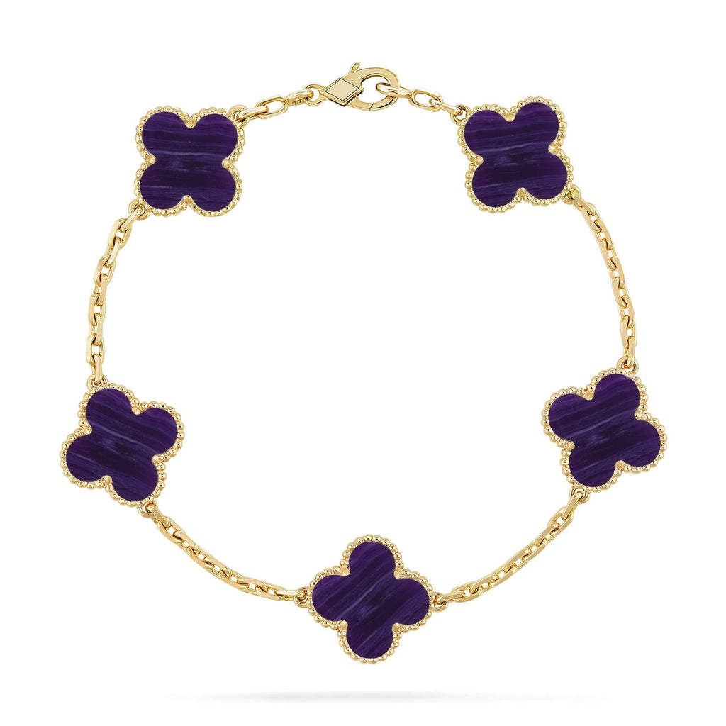 [Imperial]New CLOVER 5 MOTIF PURPLE STRIPES BRACELET COLLECTION