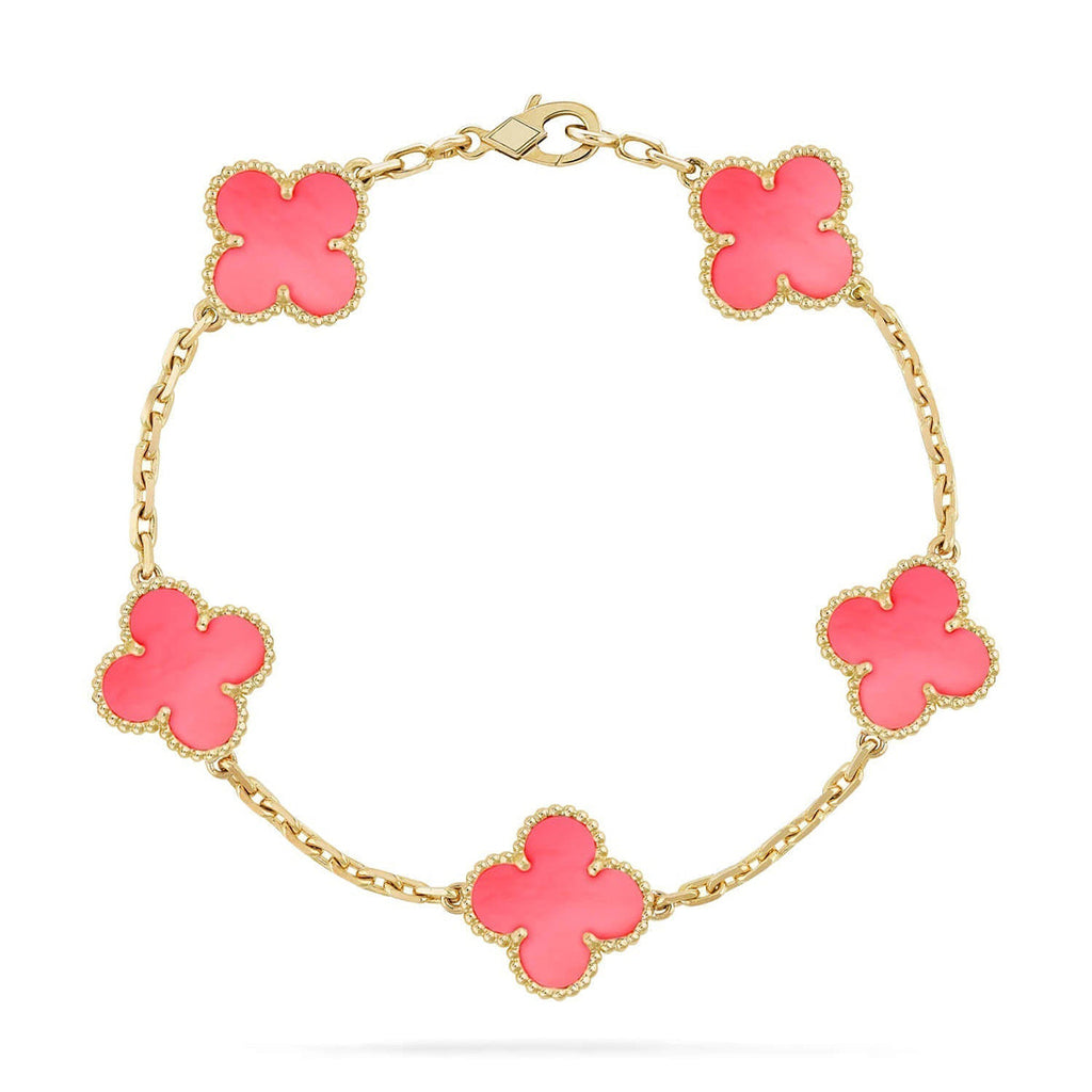 [Imperial]New  CLOVER 5 MOTIFS  PINK MOP BRACELET COLLECTION