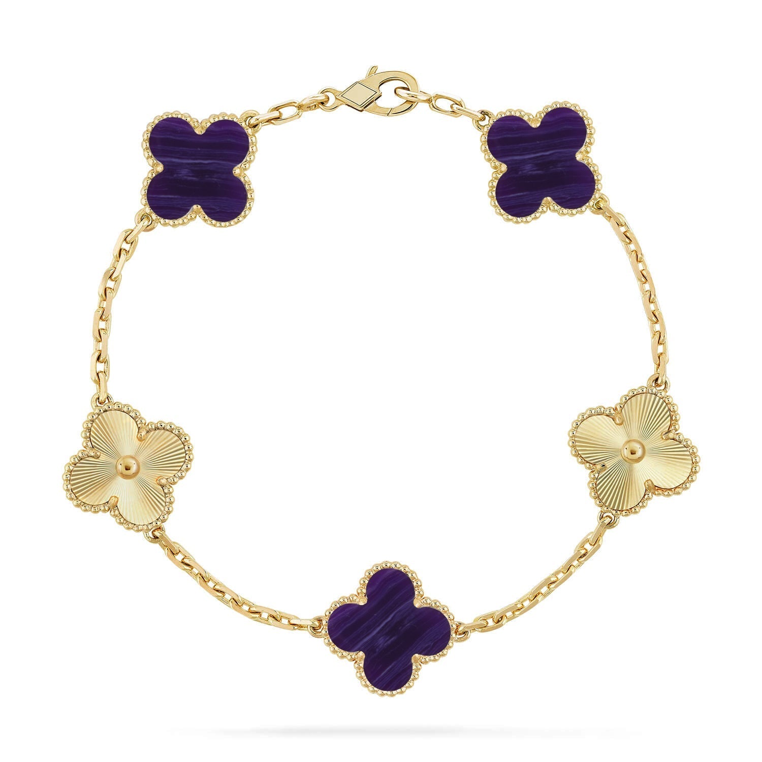 [Imperial]New CLOVER 5 MOTIF PURPLE STRIPES BRACELET COLLECTION