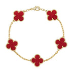 [Imperial]New  CLOVER 5 MOTIF RED CORNELIAN BRACELET COLLECTION