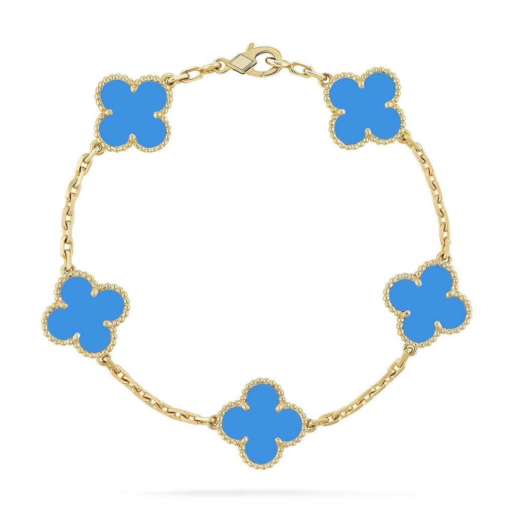 [Imperial]New CLOVER 5 MOTIF BLUE AGATE BRACELET COLLECTION