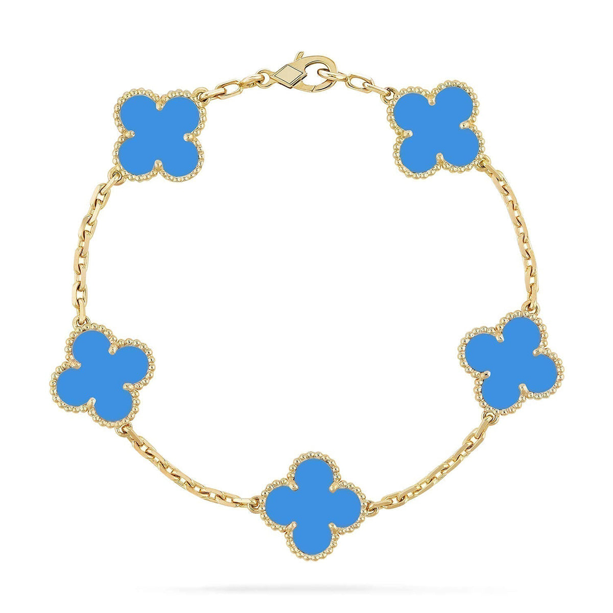 [Imperial]New CLOVER 5 MOTIF BLUE AGATE BRACELET COLLECTION